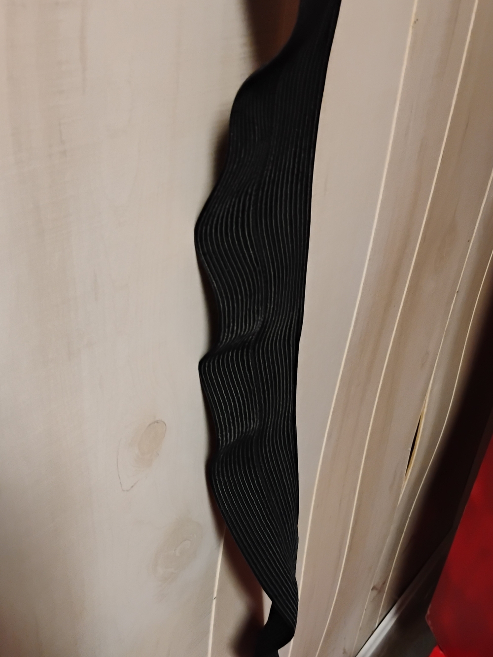 Black Belt Ribbed With Ruffle Edging On One Side 40 Inches Long, 3 Inches Wide - Picture 8 of 8
